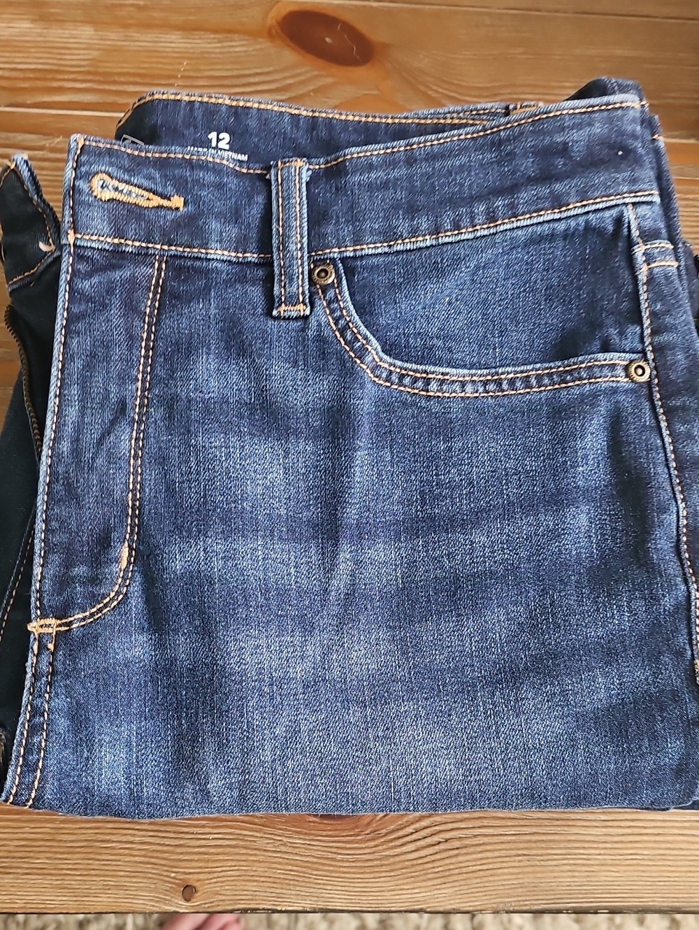 St. John's Bay and Levi Strauss Dark Blue Denim Jeans Size 12 Straight Leg